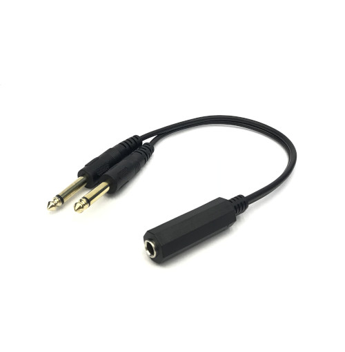 6.3mm Mono Jack to 2x6.3mm Mono Plug Short Cable